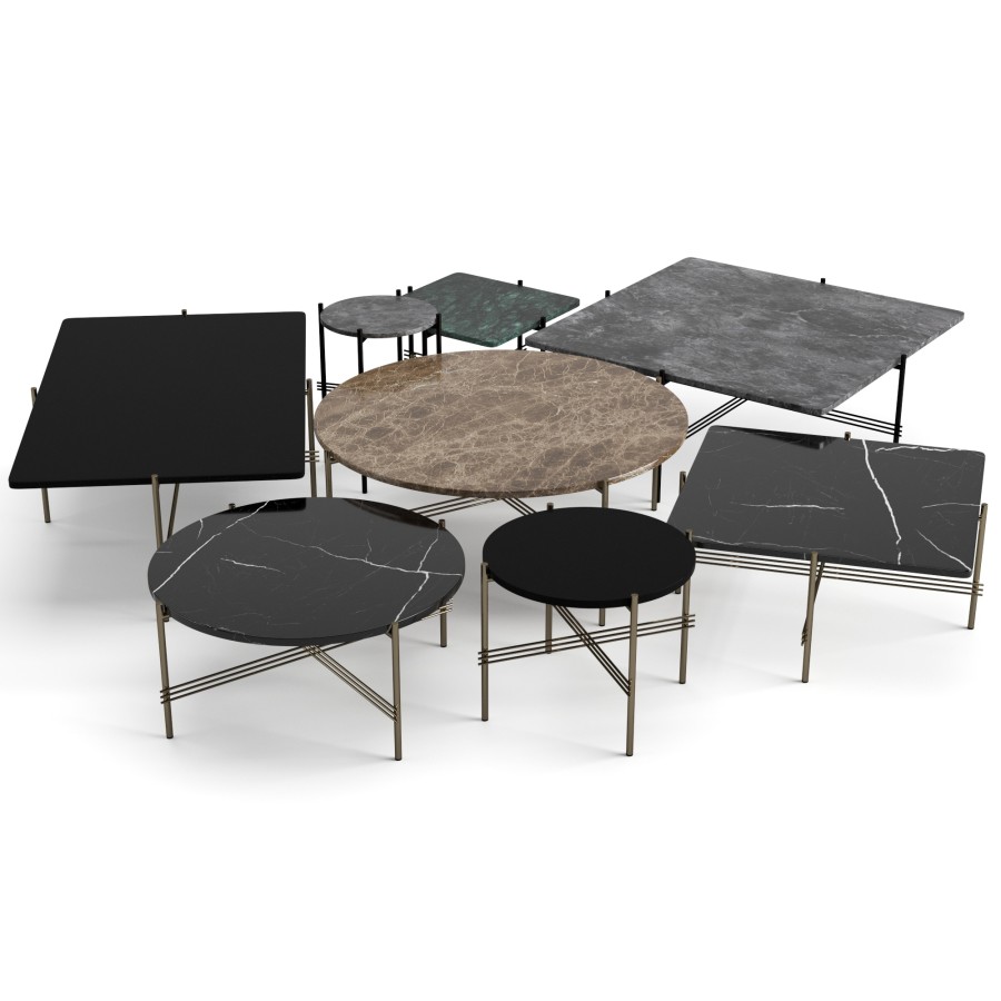 Gubi Ts Coffee Tables Set Round, Square 3D Model for VRay, Corona | CGMood