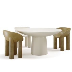 Faye Toogood Roly Poly Dining Set Chair Table