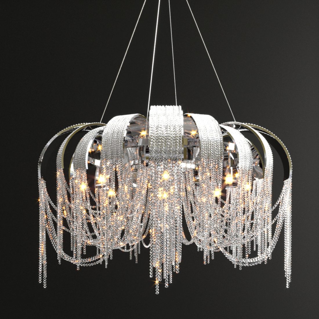 Crystal Glamour Chandelier 3D Model for VRay | CGMood