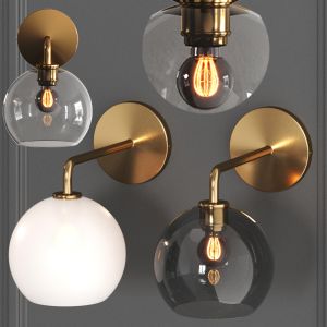 Sconce Sculptural Glass Globe Sconce - Clear Wall