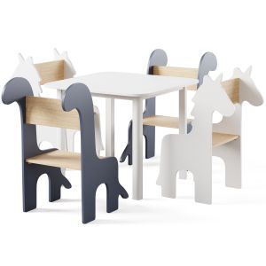 Table & Children's Animal Chairs