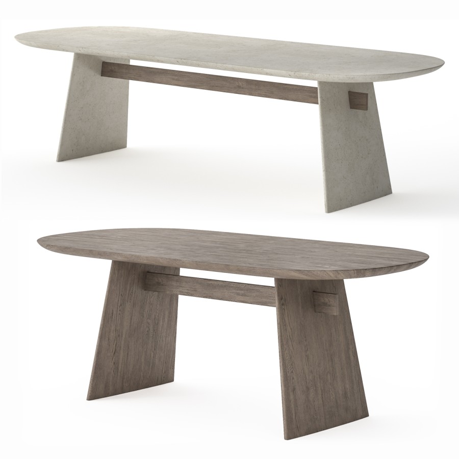 Natuzzi Adam Dining Tables - 3D Model for Corona, VRay