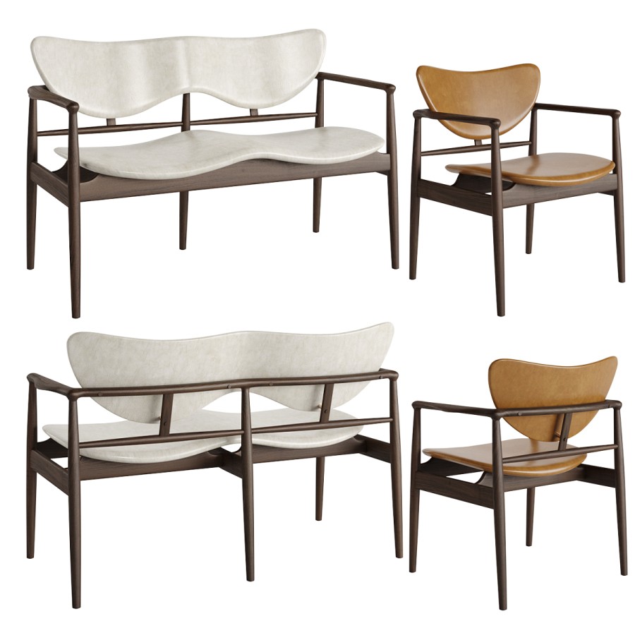 48 Chair And Sofa By Finn Juhl - 3D Model for Corona