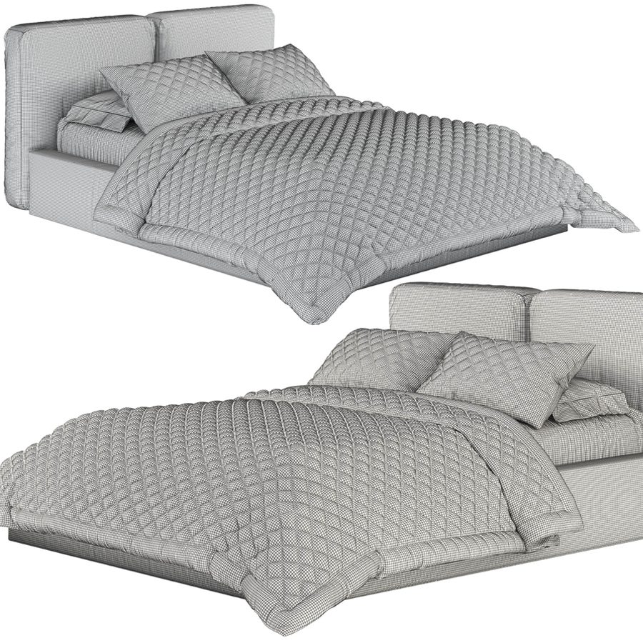 Fabric Bed Novamobili Brick - 3D Model for VRay