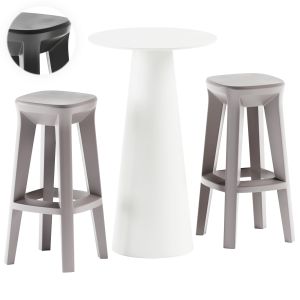 Table Fura And Frozen Square Stool By Plust
