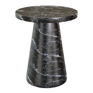 Black Faux Marble Side Table