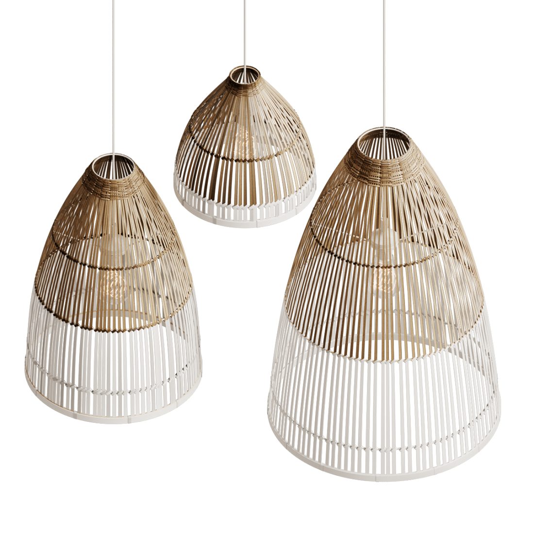 Interior Decoration Bamboo Lamp Shade - 3D Model for Corona