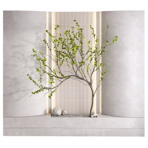 Indoor Tree Wall Composition In Japandy Style