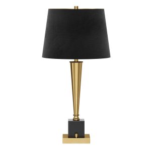 Gold table lamps with black shades