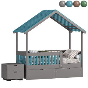Children's Bed House From Solid Lilibet With Drawe
