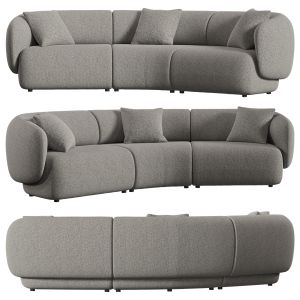 Auburn Performance Fabric Curve 3 Seater Sofa