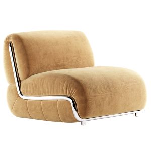Hada Armless Beige Leather Lounge Chair