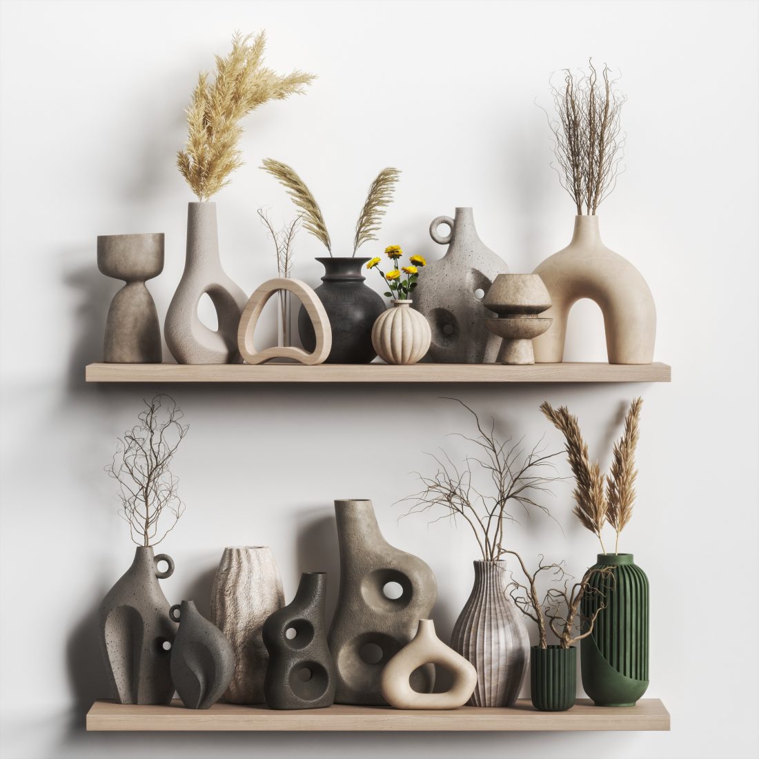 Decorative Set 17-vase Collection02 3D Model for VRay, Corona | CGMood