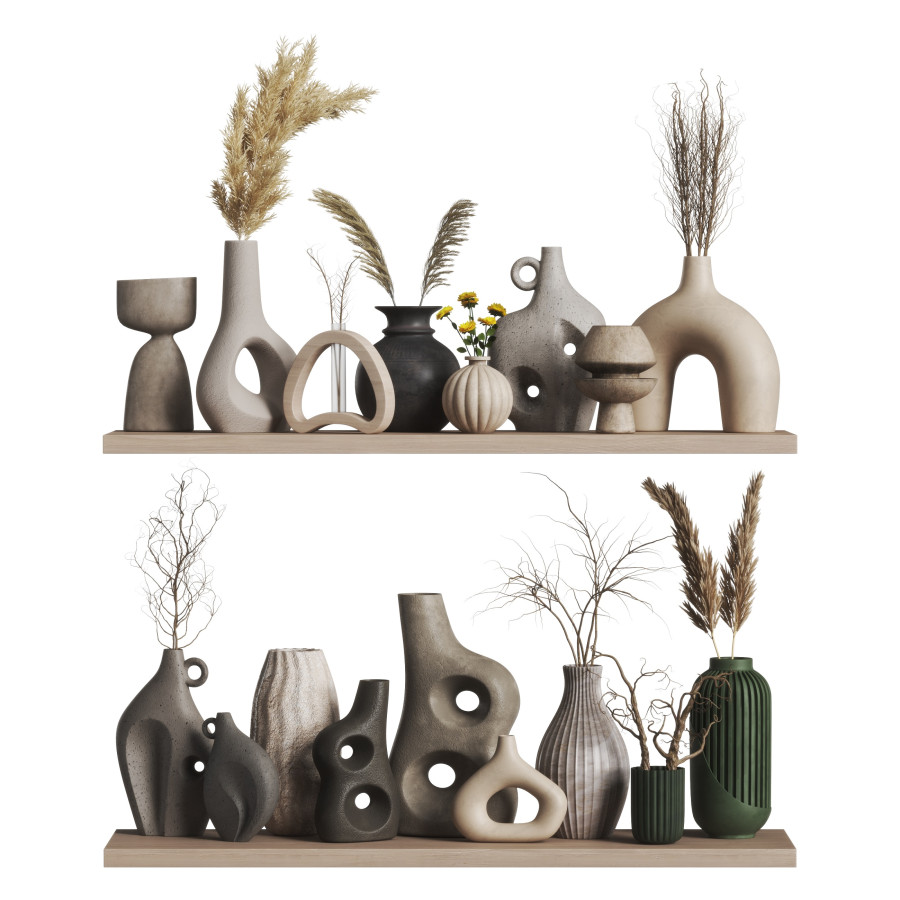Decorative Set 17-vase Collection02 3D Model for VRay, Corona | CGMood