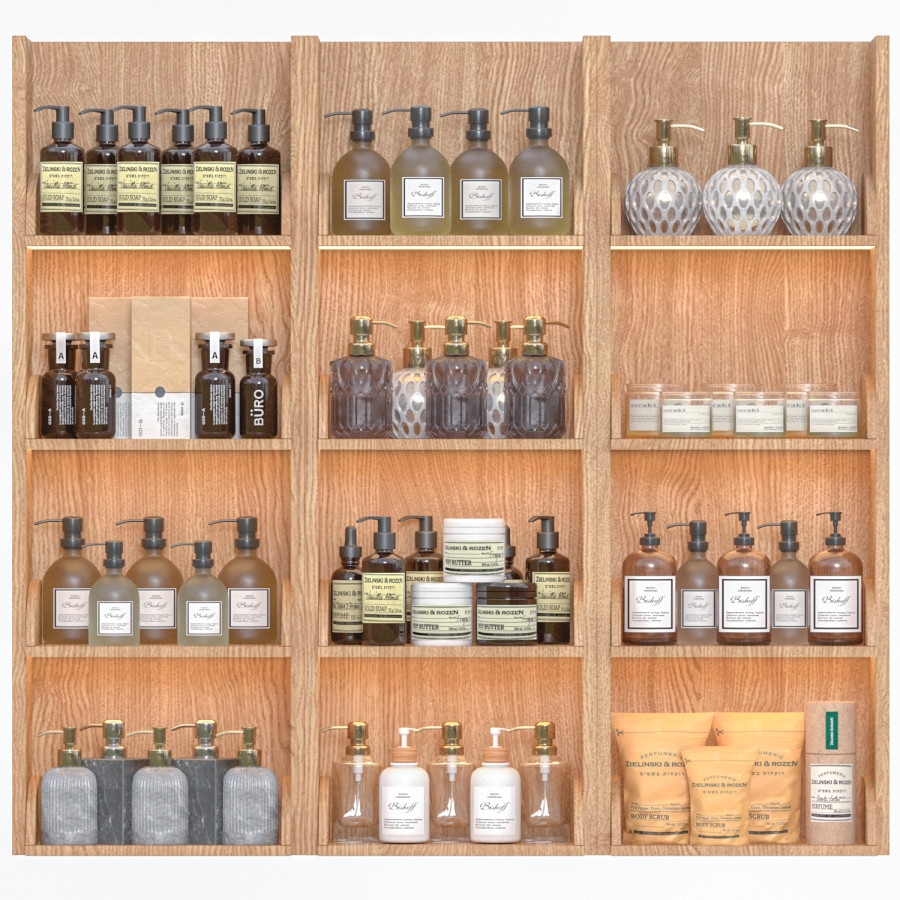 Cosmetic Rack Setting Rack In A Beauty Salon With Luxury Cosmetics 3D Model for Corona | CGMood