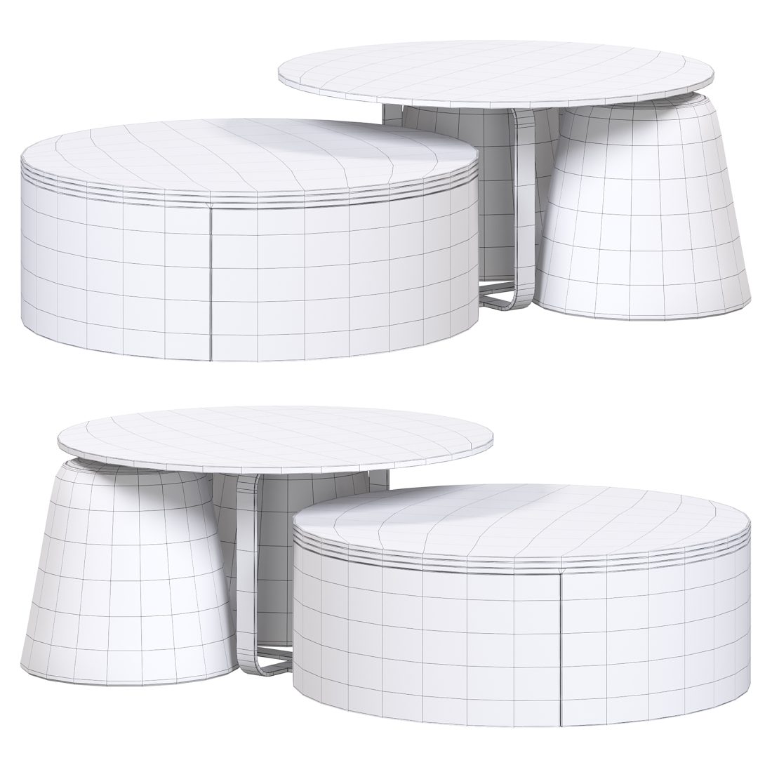 4piece Round Swivel Coffee Table By Homary 3D Model for Corona | CGMood