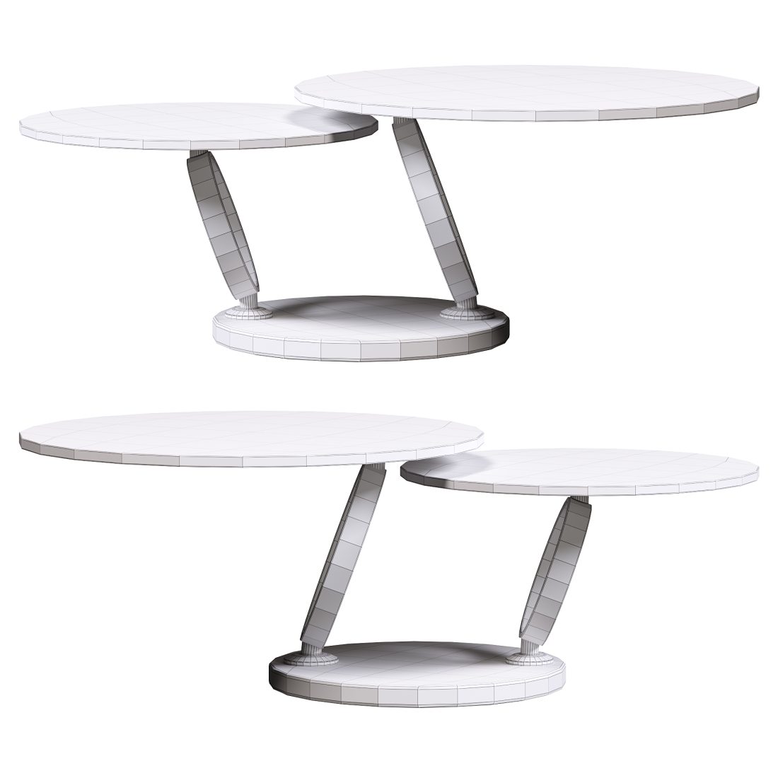 Modern White Extendable Coffee Table By Homary 3D Model for Corona | CGMood