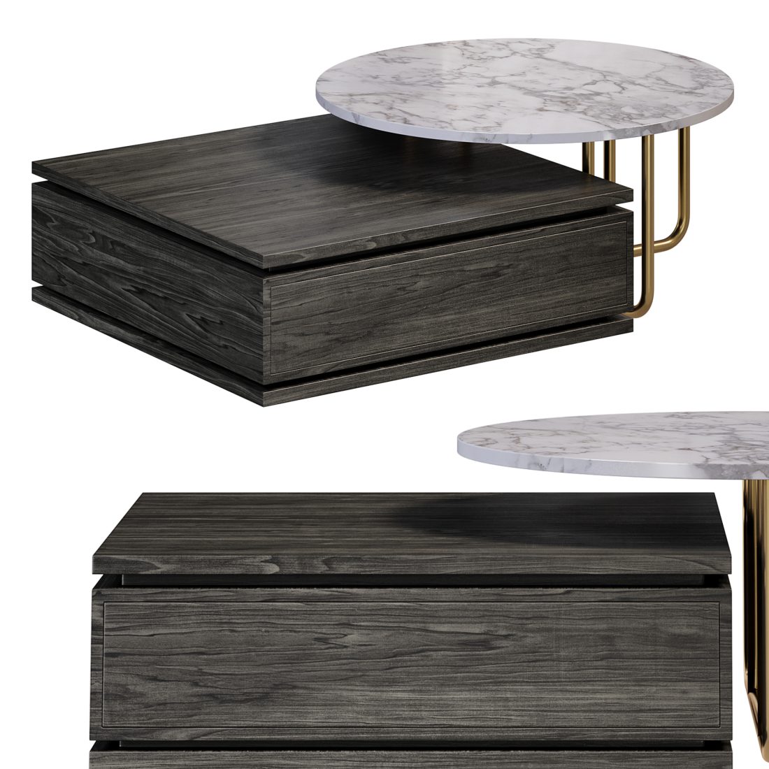 Round And Square Nesting Coffee Table By Homary 3D Model for Corona ...
