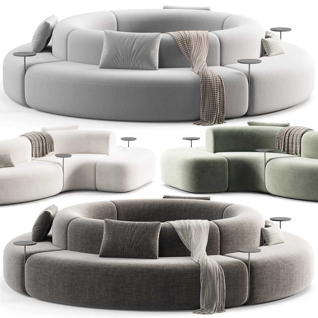 Artiko Modular Sectional Fabric Sofa 3D Model for VRay, Corona | CGMood