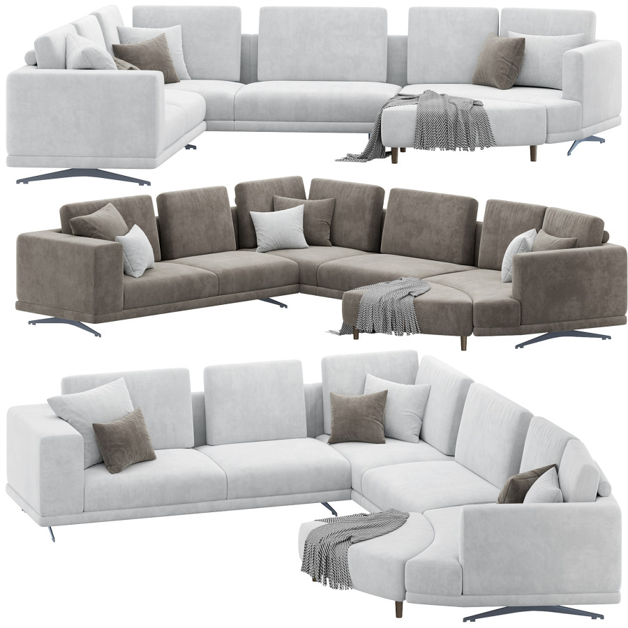 Mix Corner Sofa With By Lazzoni 3D Model for Corona | CGMood