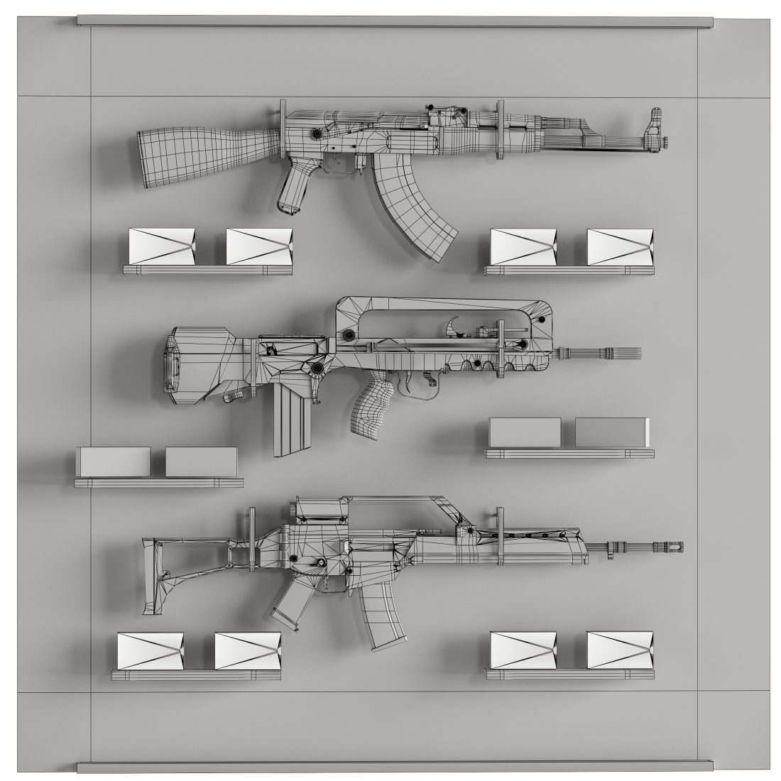 Store Show Case 12 Gun Store 3 3D Model for VRay, Corona | CGMood