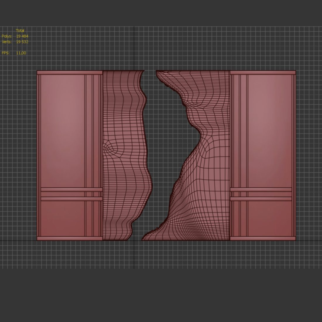 Wood And Gypsum Decorative Wall Panel 2 3D Model for Corona | CGMood