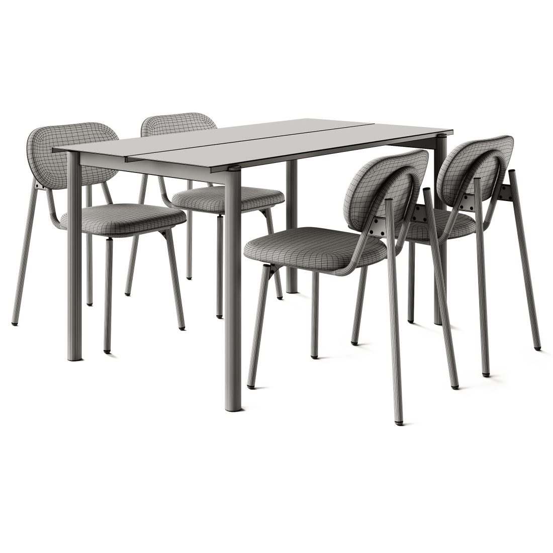 Hayche Sls Chair 2 And Linear Table 3D Model for Corona | CGMood