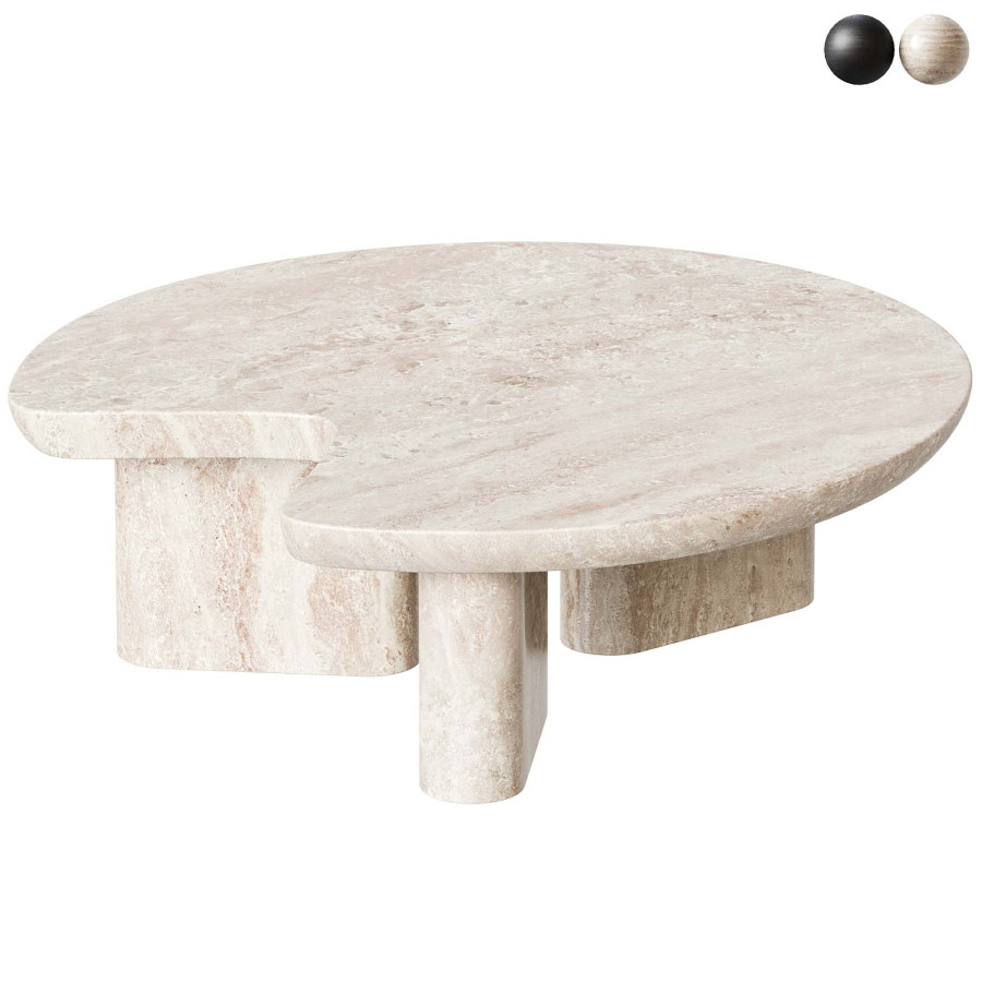 Timber Sizes Table Round Travertine And Wood Coffee Table 3D Model for Corona | CGMood