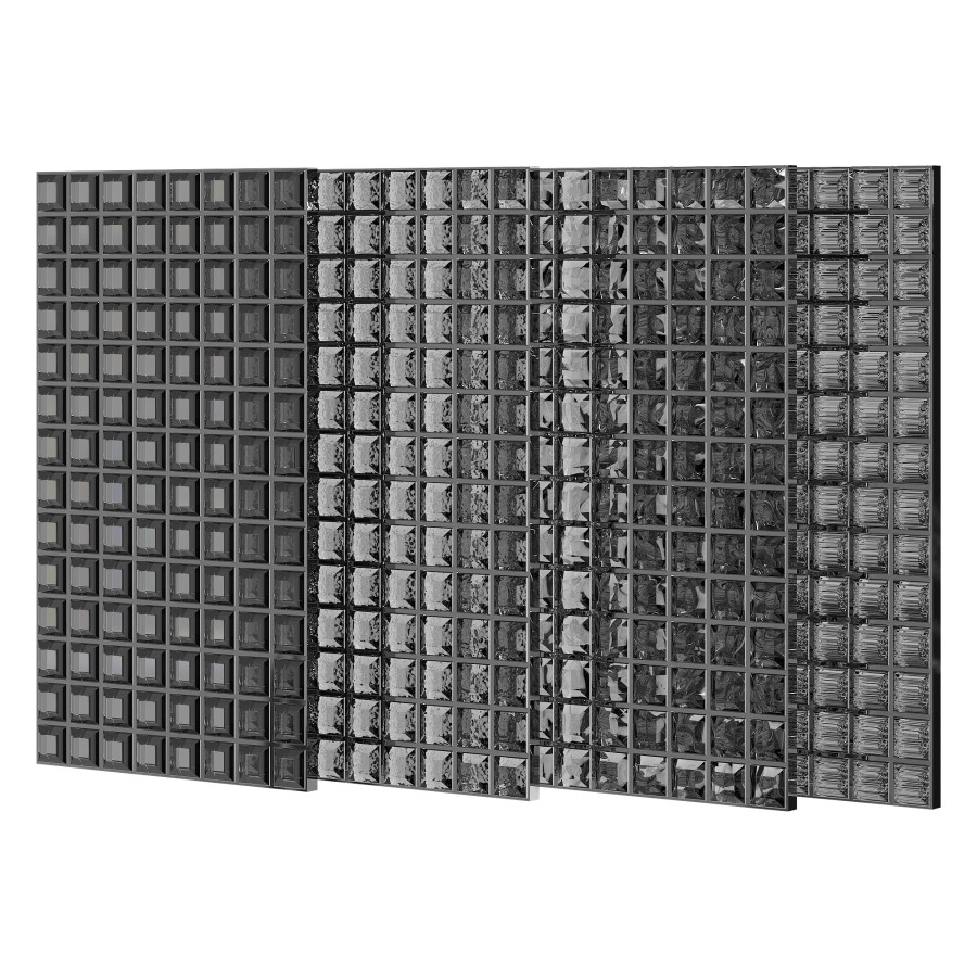 Decorative Glass Partitions Made Of Textured Block 3D Model for Corona ...