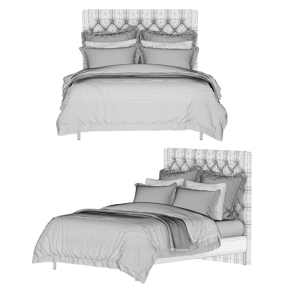Restoration Hardware Bed Covers And Pillowcases 3d Model For Vray