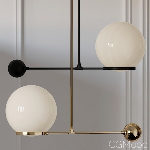 O&g Contrapesso 8inch Globe Led Pendant Gold+ Matt