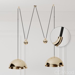 Florian Schulz Double Posa Brass Pendant Lamp With
