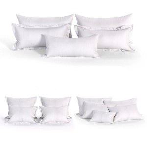 White Bed Pillows 02 _3 Sets, 14 Different Pillows