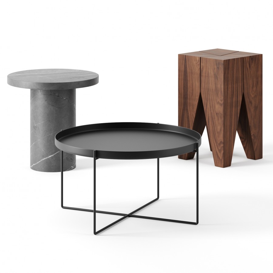 Coffee Tables Set 1 By E15 - 3D Model for Corona