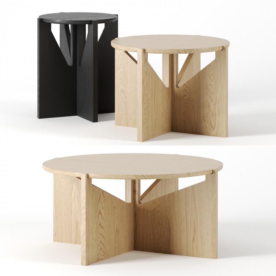 Coffee Tables Set By Kristina Dam 3D Model for Corona | CGMood