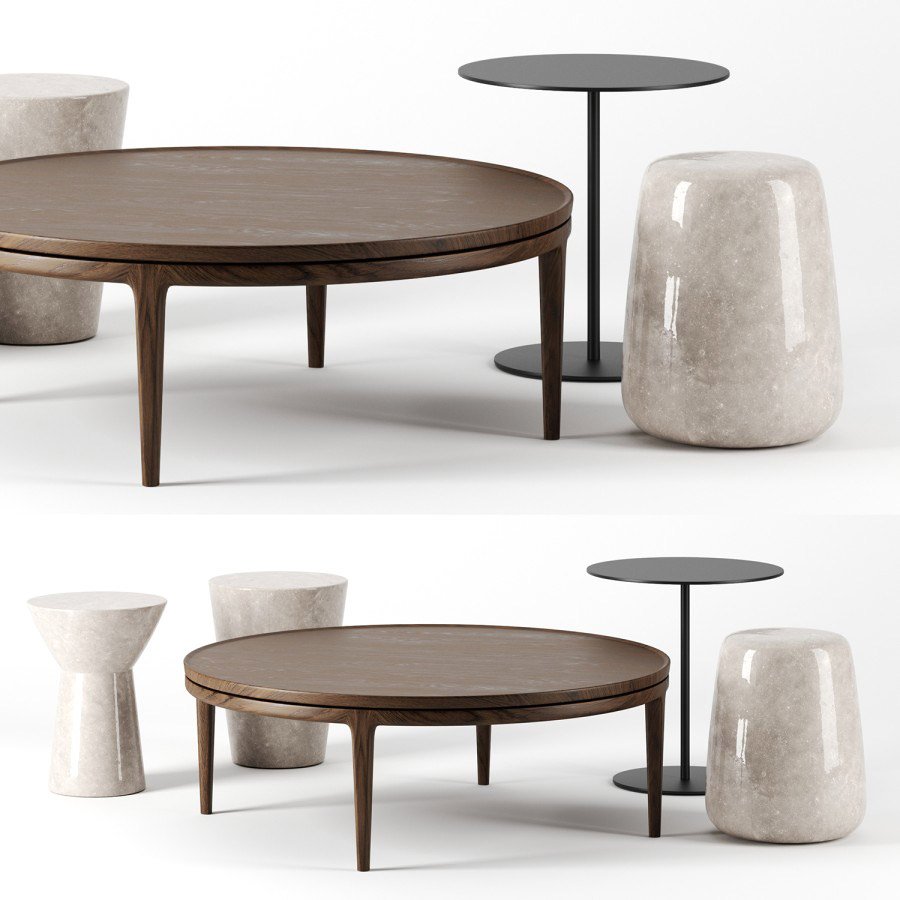 Coffee Tables Set By Time And Style 3D Model for Corona | CGMood