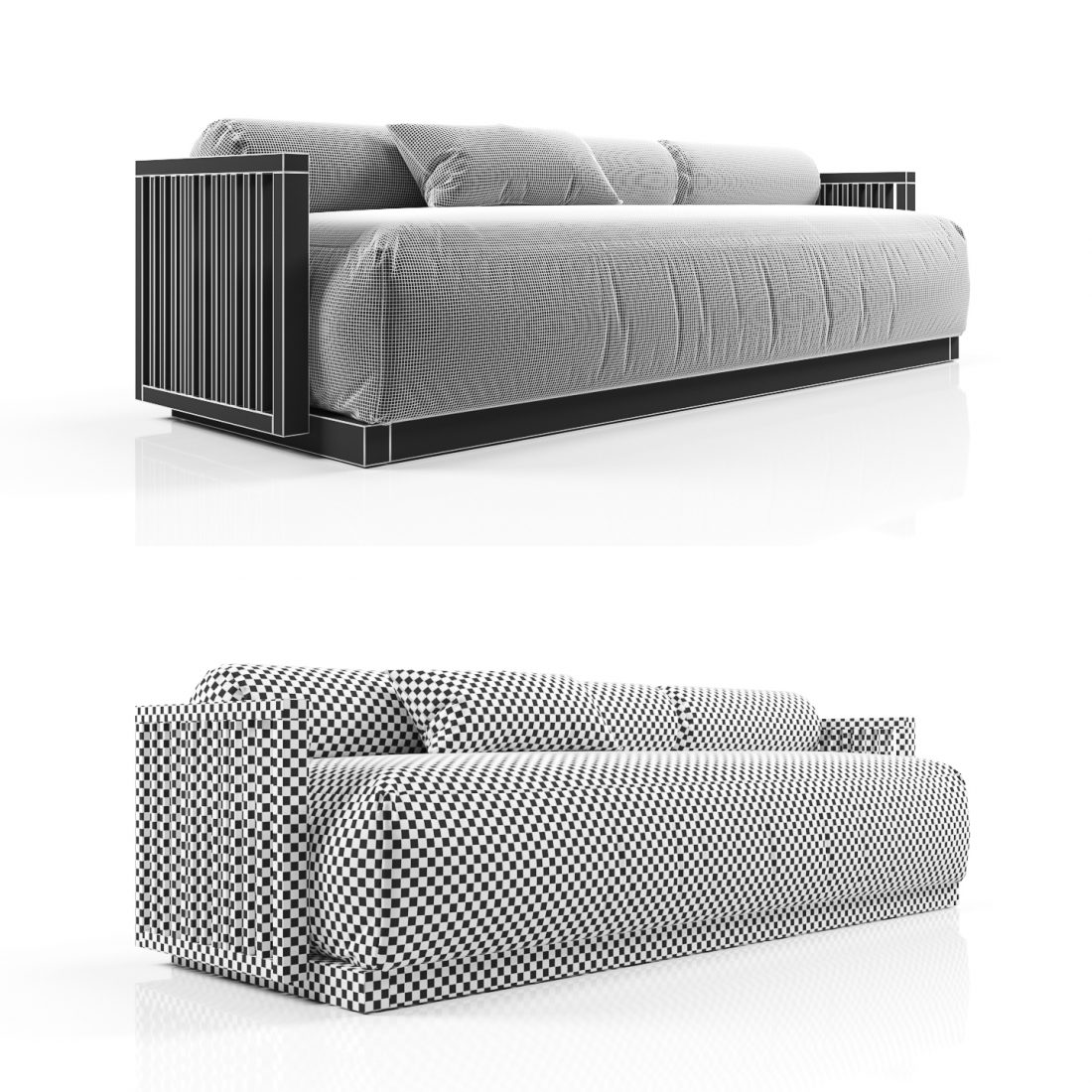 Code Sofa 0251 - 3D Model for VRay