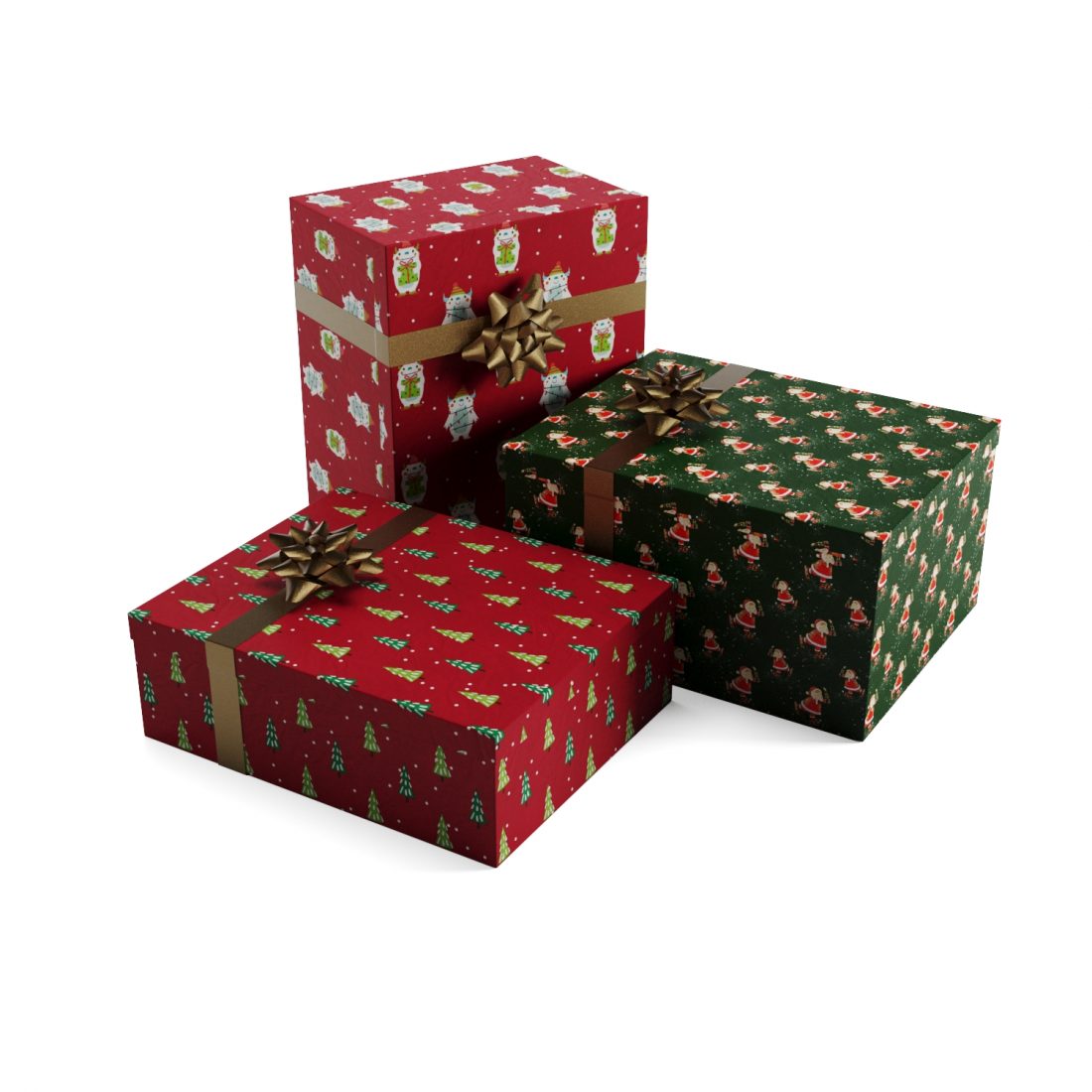 Christmas Wrapping Paper Pack PBR Seamless - 3D Model for