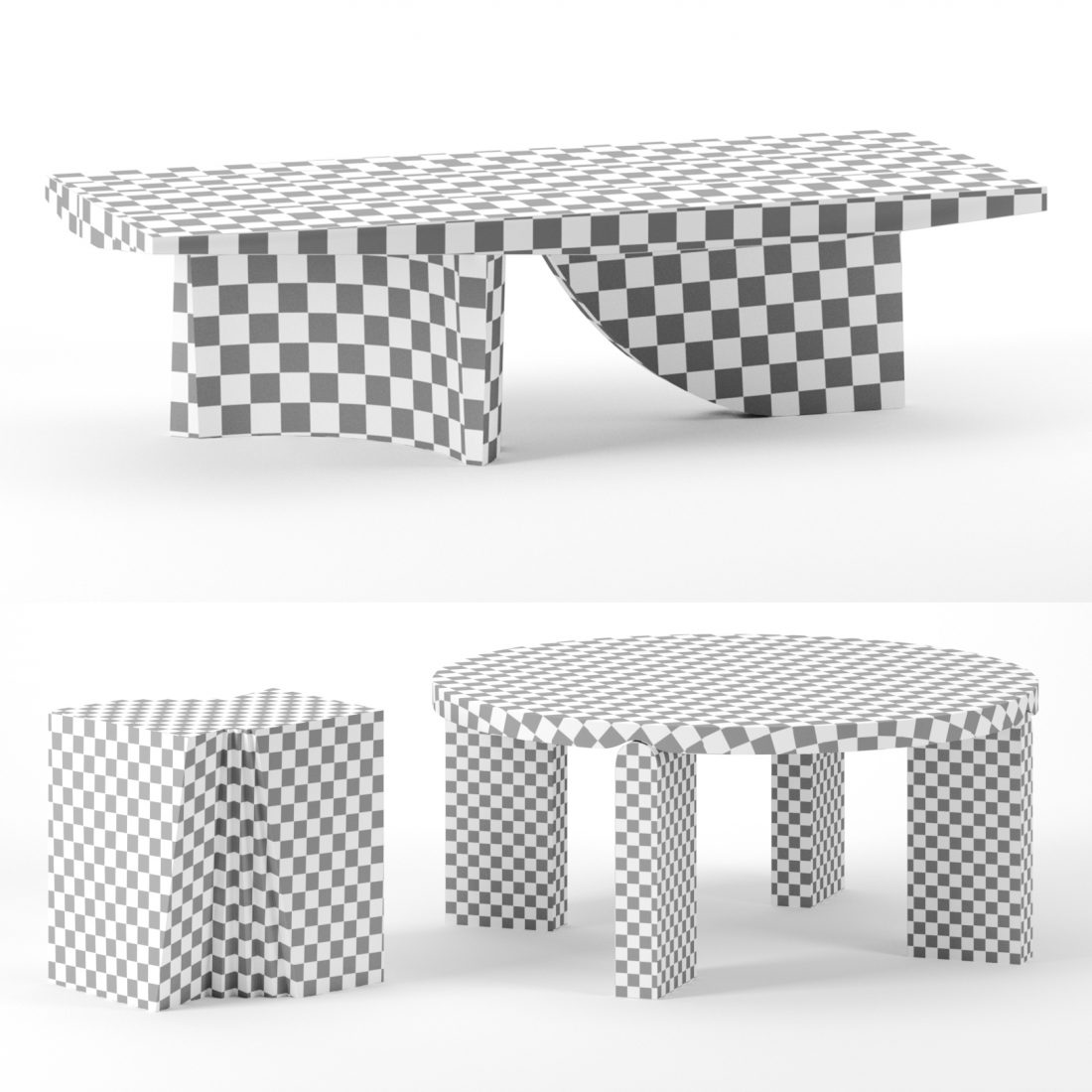 Coffee Tables Set By Christophe Delcourt - 3D Model for Corona