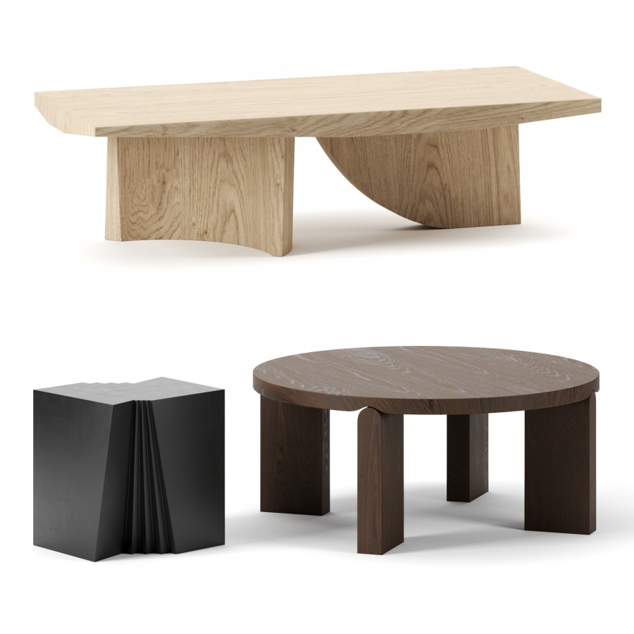 Coffee Tables Set By Christophe Delcourt - 3D Model for Corona