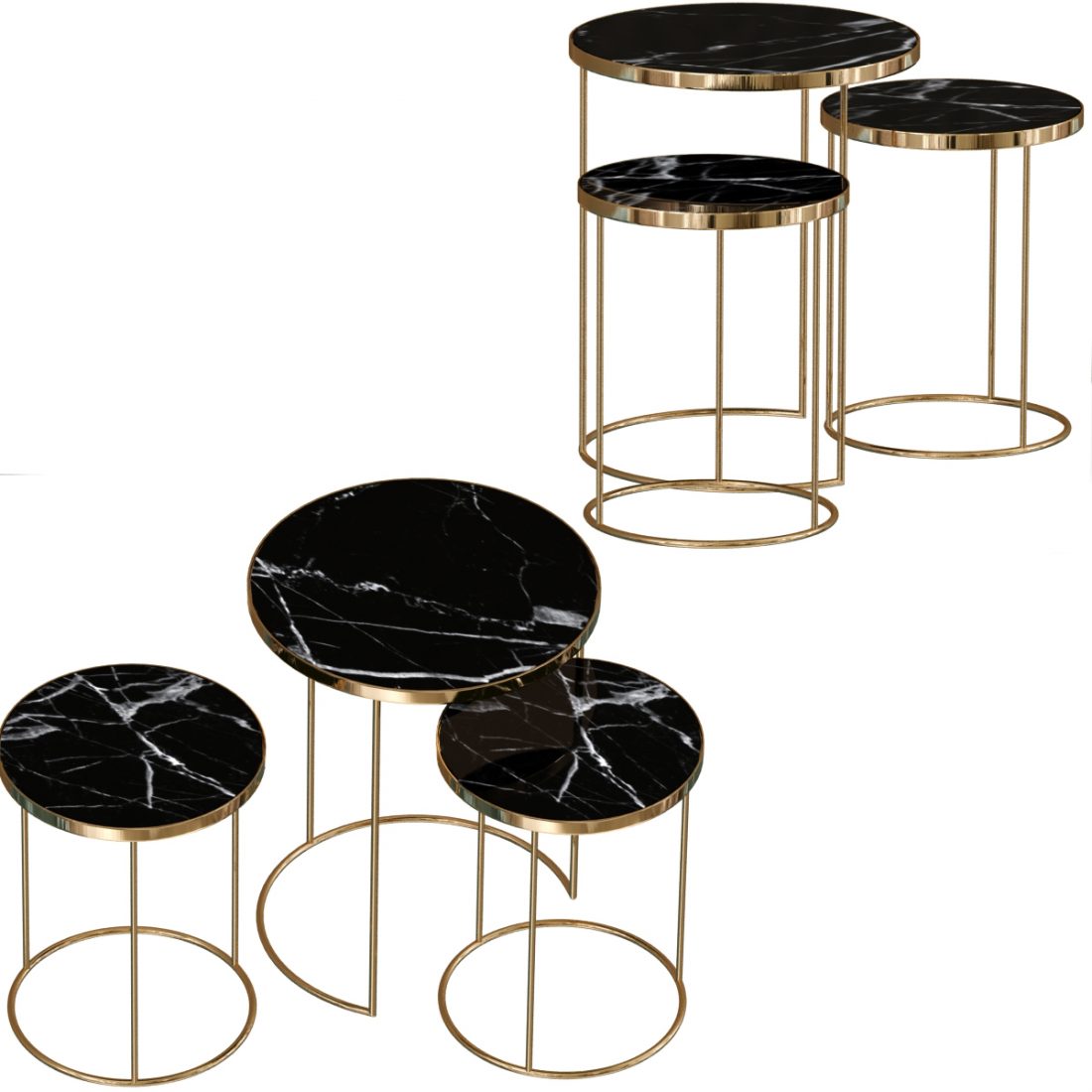 Nesting Side Table Collection 3D Model for VRay, Corona | CGMood