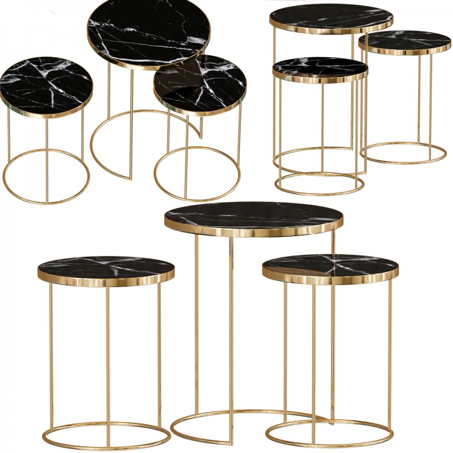 Nesting Side Table Collection 3D Model for VRay, Corona | CGMood