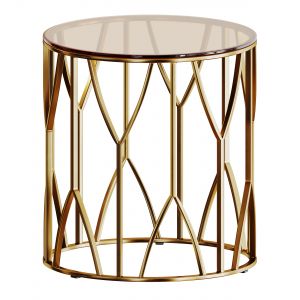 Coffee Table With Brown Glass (gold) 13rxet3103