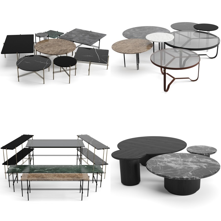 Gubi Moon Coffee Tables Set 3D Model for VRay, Corona | CGMood