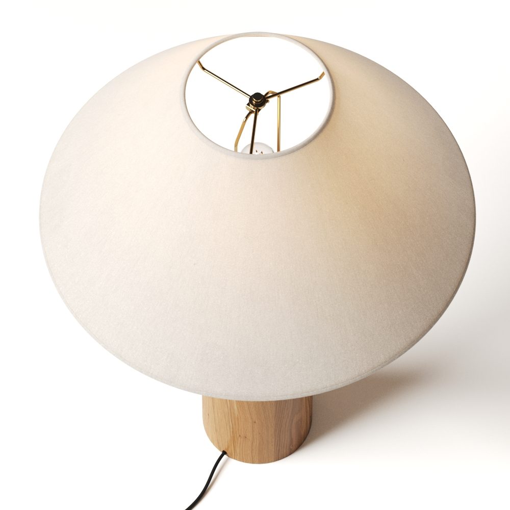 West Elm Wood Column Table Lamp - 3D Model for VRay, Corona