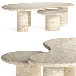 Anna Karlin Travertine Puddle Coffee Tables