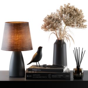 Decorative Set Lampshade With Dried Plants