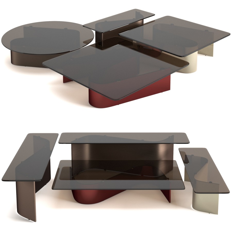 Bender Coffee Tables Set 3D Model for VRay, Corona | CGMood