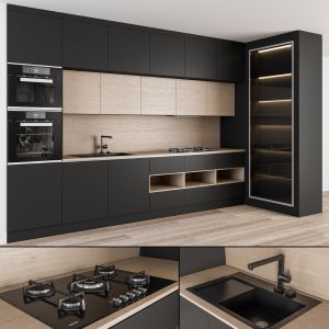 Kitchen Modern - Black And Wood 30