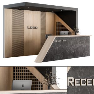 Reception Desk And Wall Decor - Set 05